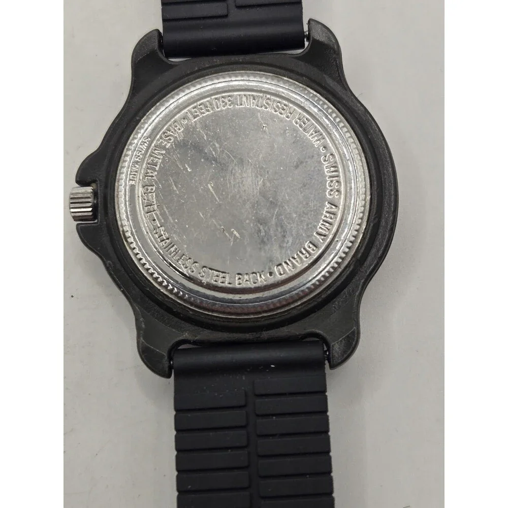 Victorinox Swiss Army Watch Men 39mm. Black Tone. New Rubber Strap. New Battery